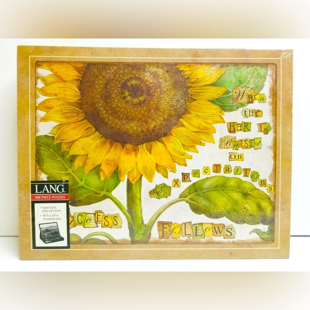 LANG 500 Piece Puzzle 18”H X 24” W Easel Style Pop-up Cover